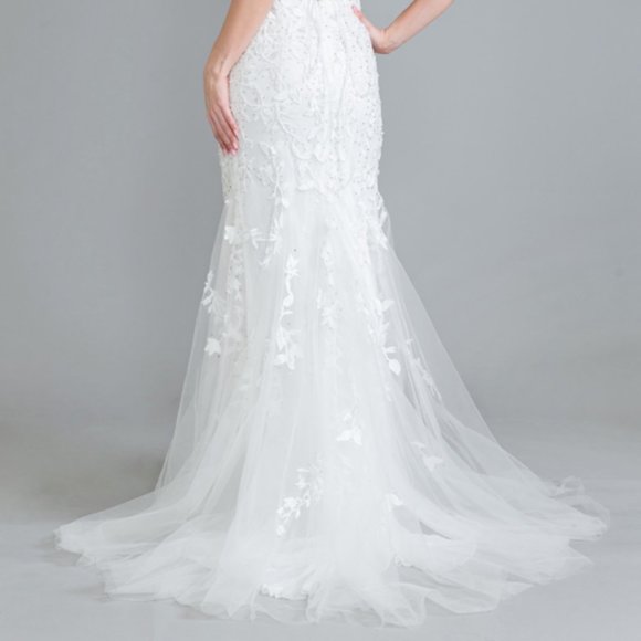 Champagne Tulle Long Maxi Open Lace up Back Evening Formal Party Prom Dress A799 - Picture 6 of 8